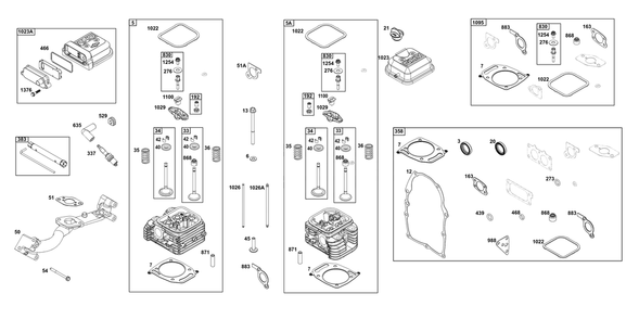 Part Location Diagram of 847137 Briggs and Stratton Manifold-intake